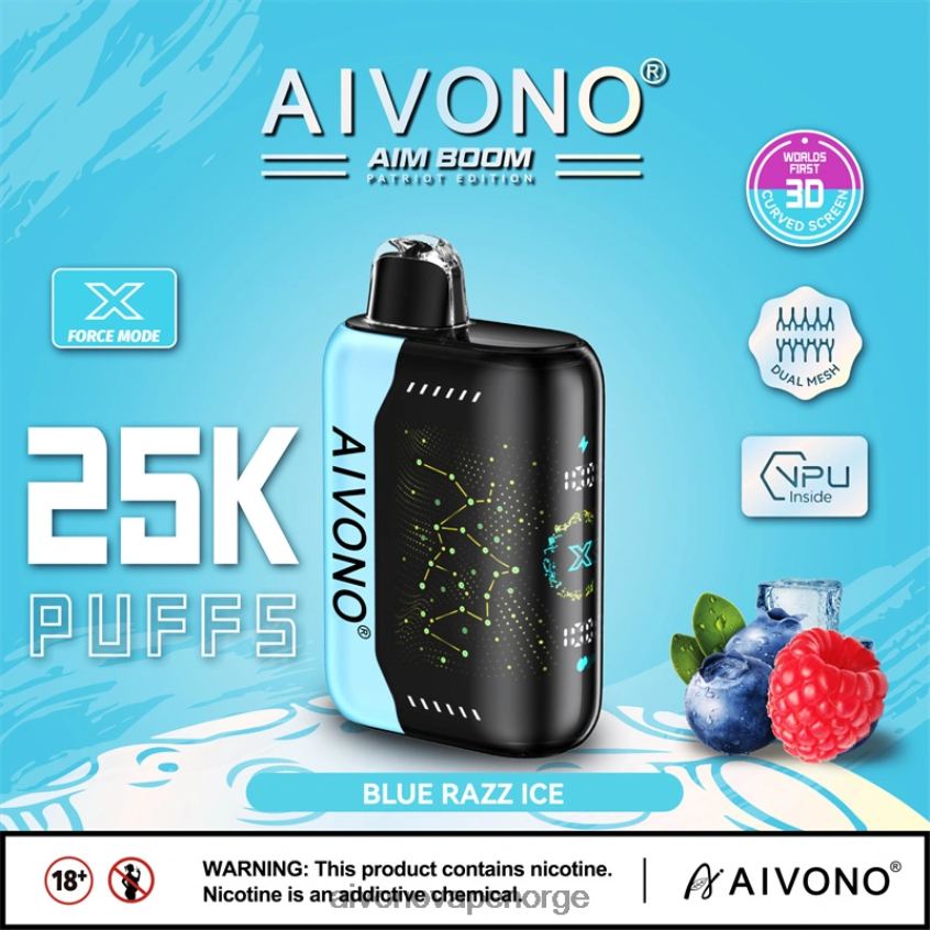 Aivono AIM BOOM 25 000 blå razz is - 4V8N6H345 Aivono Vape