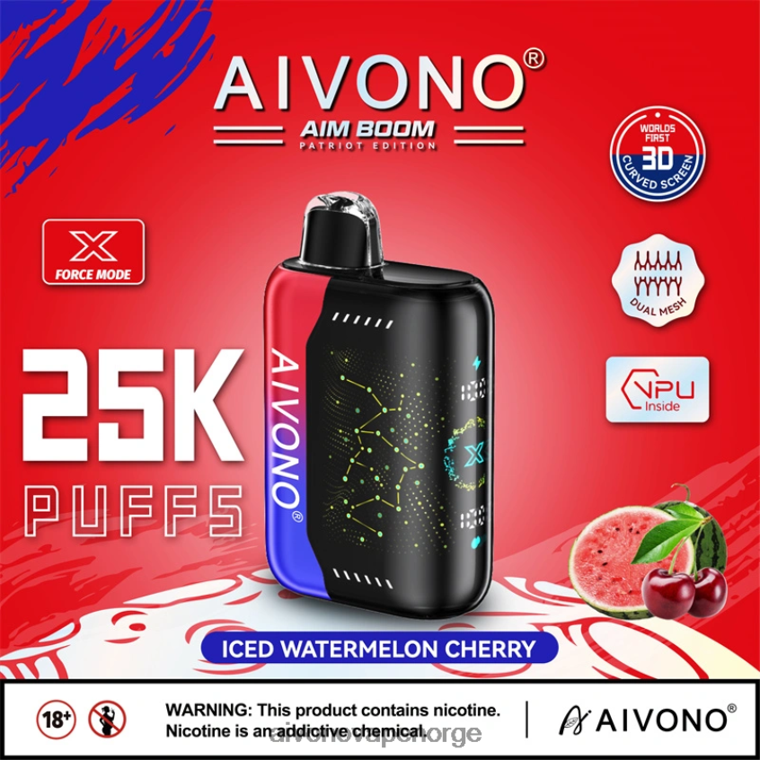 Aivono AIM BOOM 25 000 iset vannmelon kirsebær - 4V8N6H347 Aivono Vape Reddit