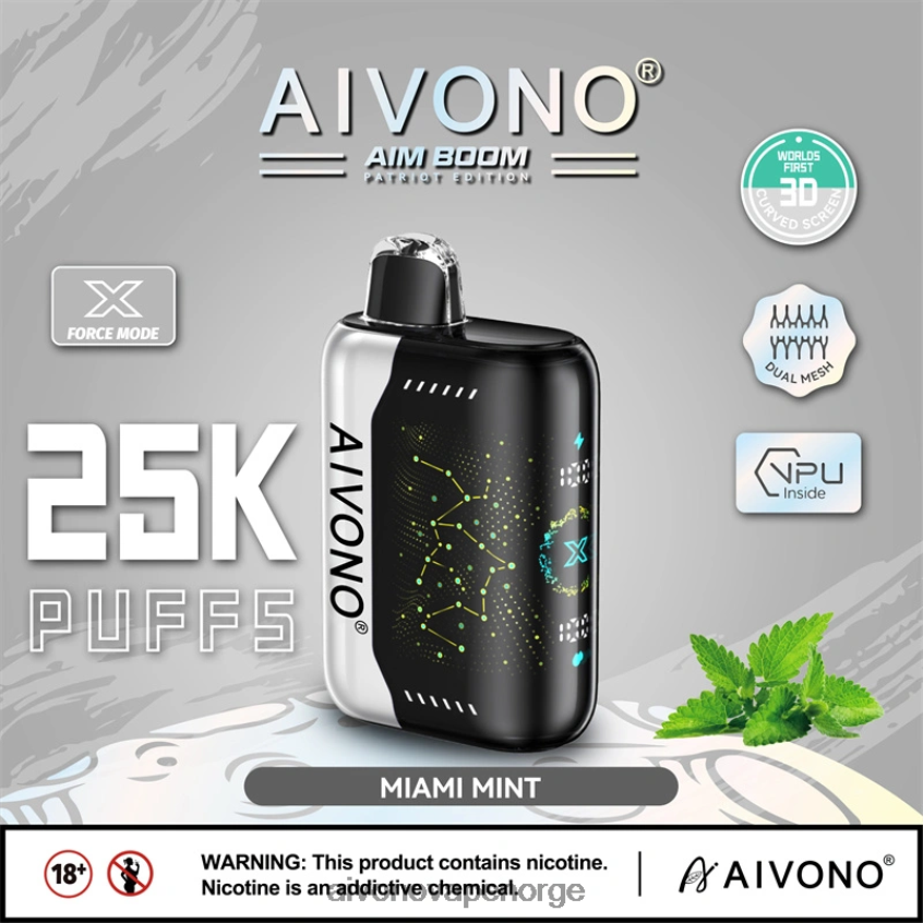 Aivono AIM BOOM 25 000 miami mynte - 4V8N6H349 Aivono Vape Norge