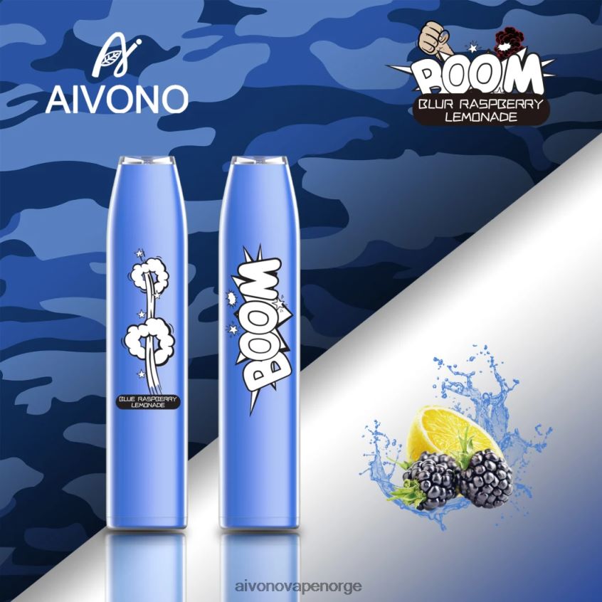 Aivono AIM BOOM 600 blå bringebær limonade - 4V8N6H355 Aivono Vape Norge
