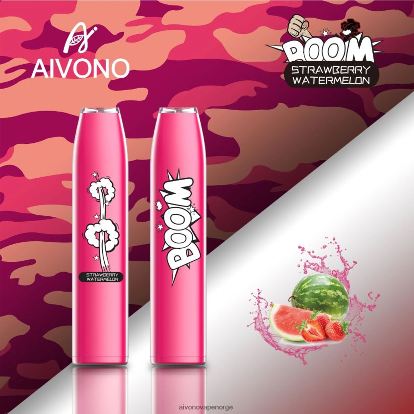 Aivono AIM BOOM 600 jordbær vannmelon - 4V8N6H364 Aivono Vape Norge