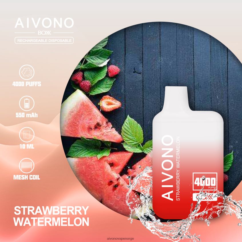 Aivono AIM BOXX 4000 jordbær vannmelon - 4V8N6H214 Aivono Vape Norge