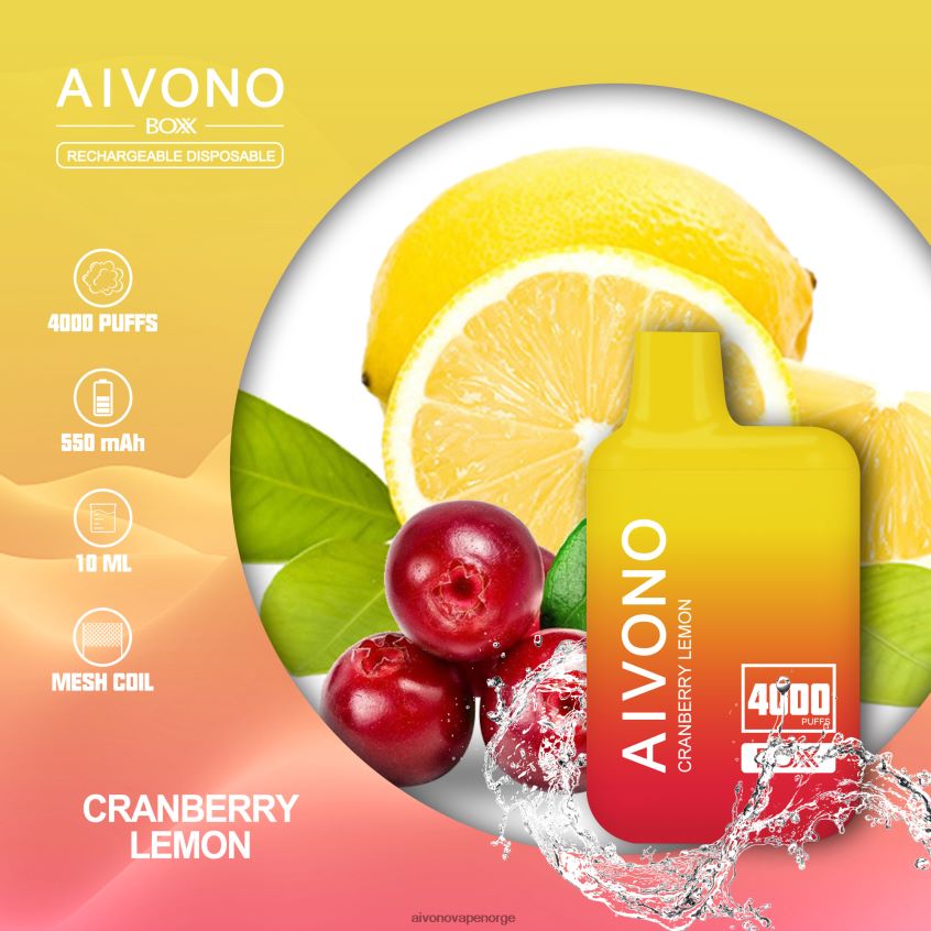 Aivono AIM BOXX 4000 tranebær sitron - 4V8N6H218 Aivono Vape Reddit