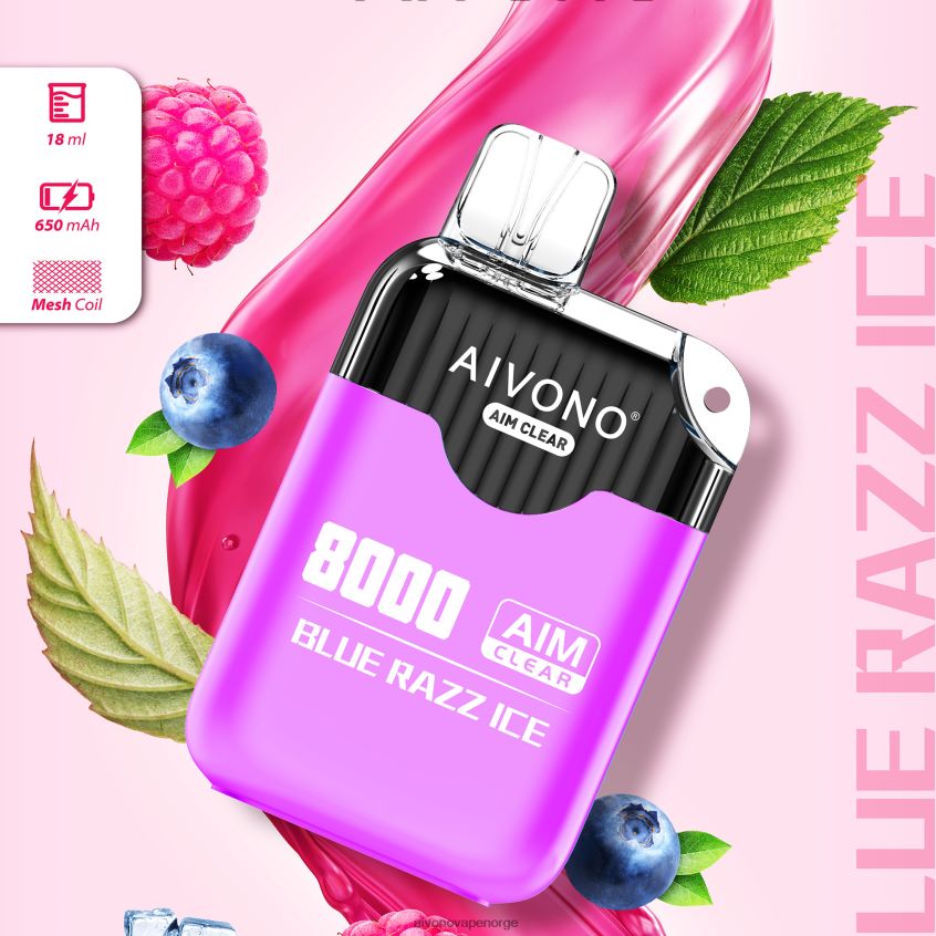 Aivono AIM CLEAR 8000 blå razz is - 4V8N6H202 Aivono Vape Norge