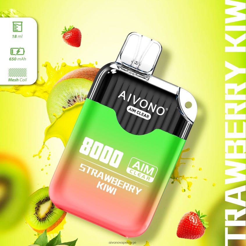 Aivono AIM CLEAR 8000 jordbær kiwi - 4V8N6H210 Aivono Vape
