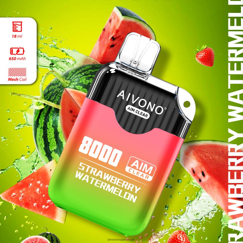 Aivono AIM CLEAR 8000 jordbær vannmelon - 4V8N6H208 Aivono Vape Norge
