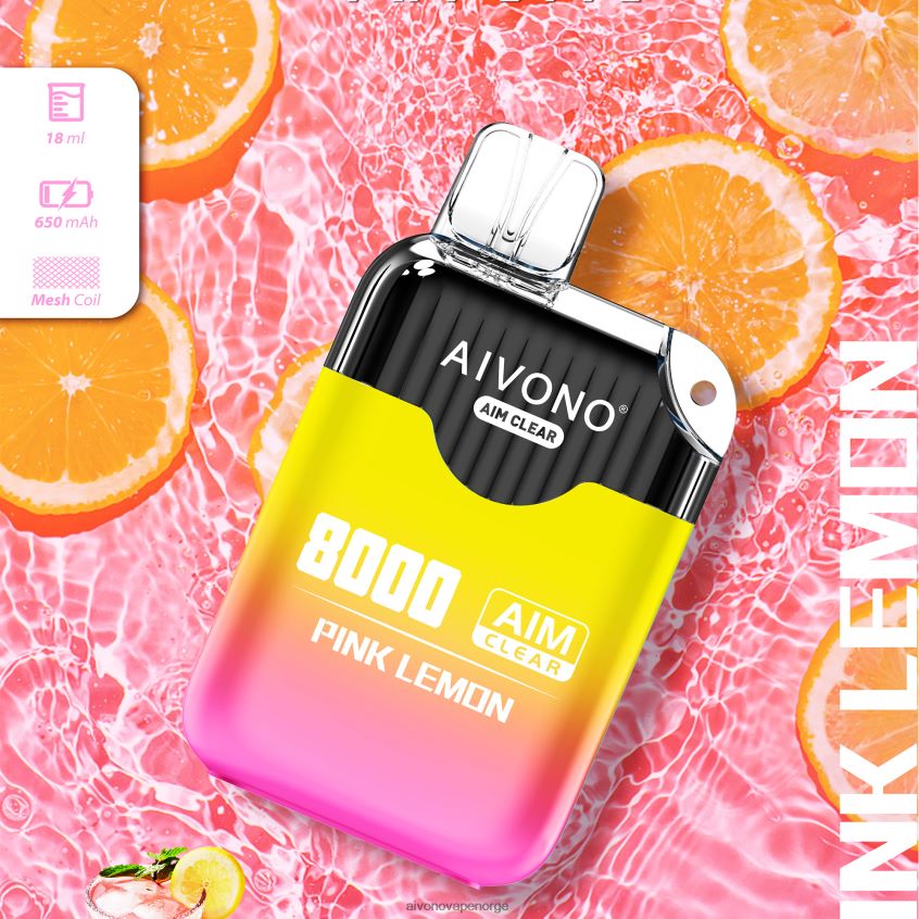 Aivono AIM CLEAR 8000 rosa sitron - 4V8N6H211 Aivono Vape Norge