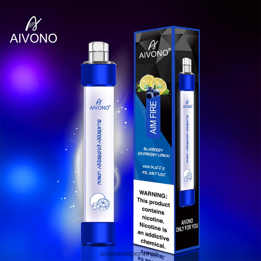 Aivono AIM FIRE 1000 blåbær bringebær sitron - 4V8N6H327 Aivono Vape