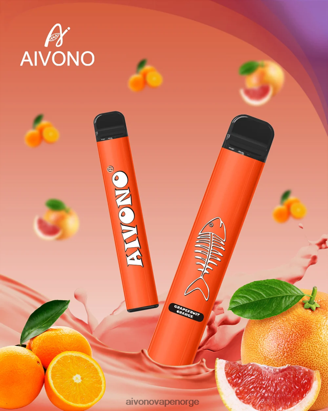 Aivono AIM FISHBONE 600 grapefruktappelsin - 4V8N6H280 Aivono Vape Norge