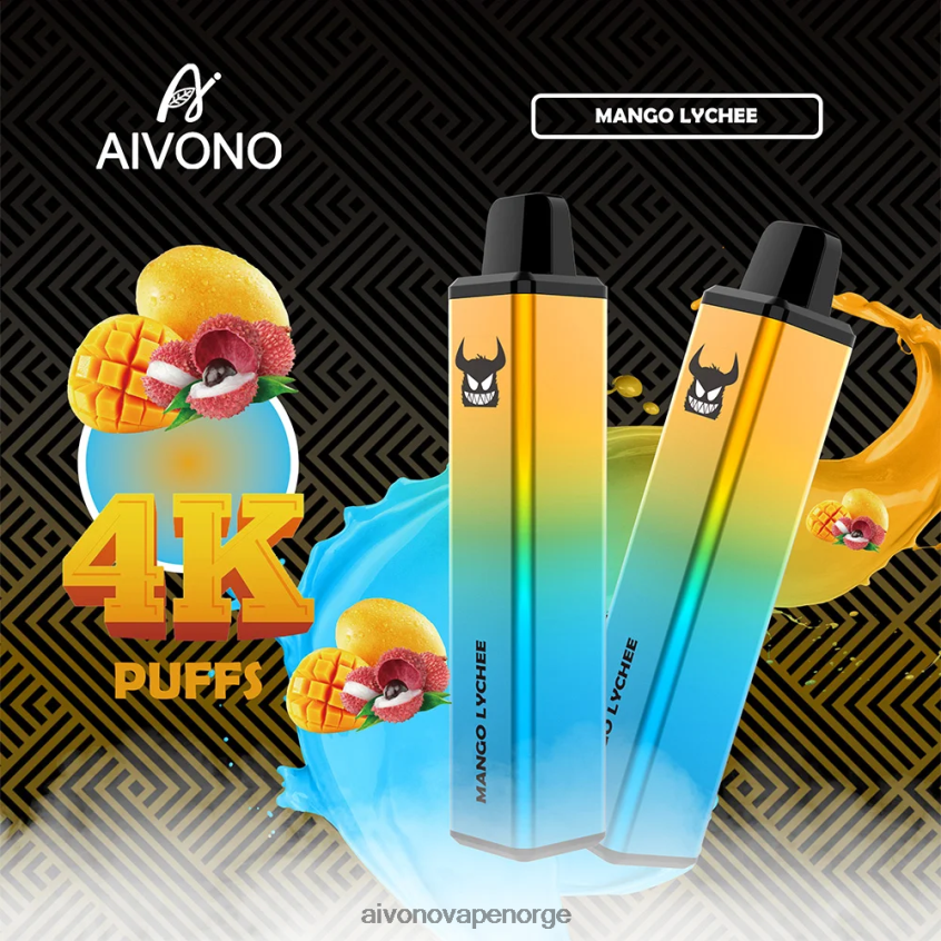 Aivono AIM FREAK 4000 mango litchi - 4V8N6H262 Aivono Vape Norge