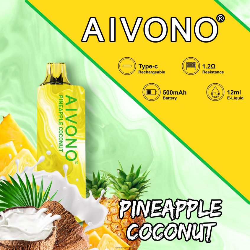 Aivono AIM GUN 7000 ananas kokos - 4V8N6H106 Aivono Vape Norge