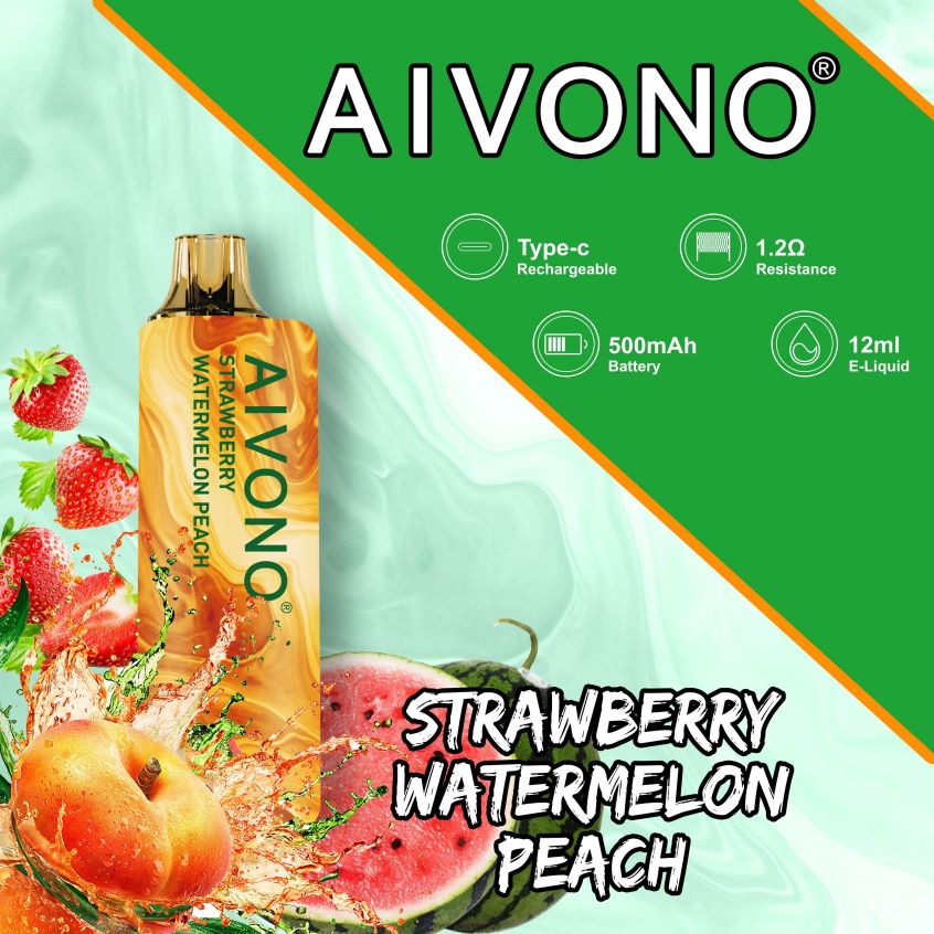 Aivono AIM GUN 7000 jordbær vannmelon fersken - 4V8N6H108 Aivono Vape
