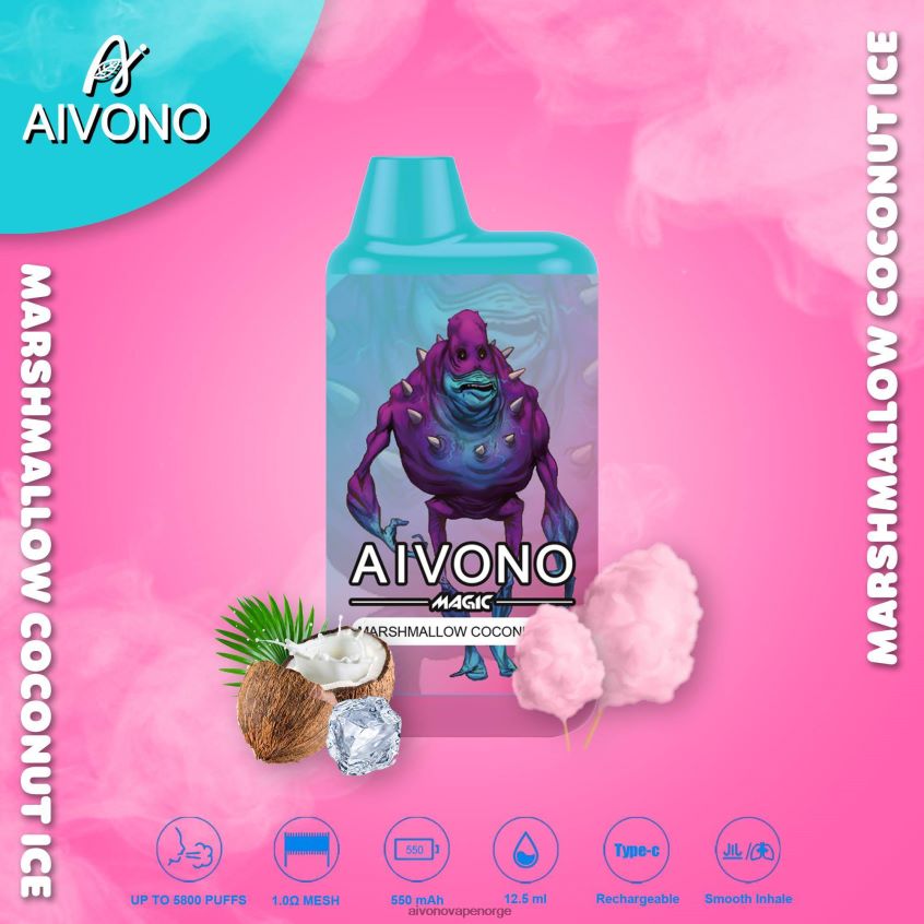 Aivono AIM MAGIC 5800 munnboks sigarett marshmallow kokos is - 4V8N6H95 Aivono Vape Reddit