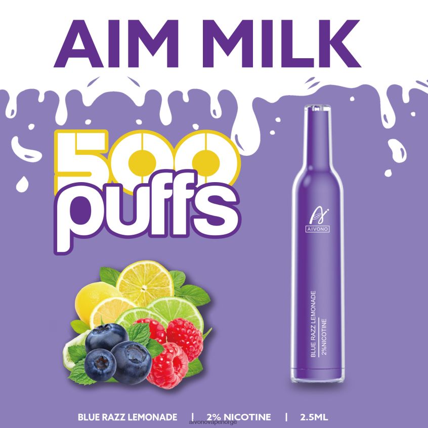 Aivono AIM MILK 500 blå razz lemonade - 4V8N6H264 Aivono Vape