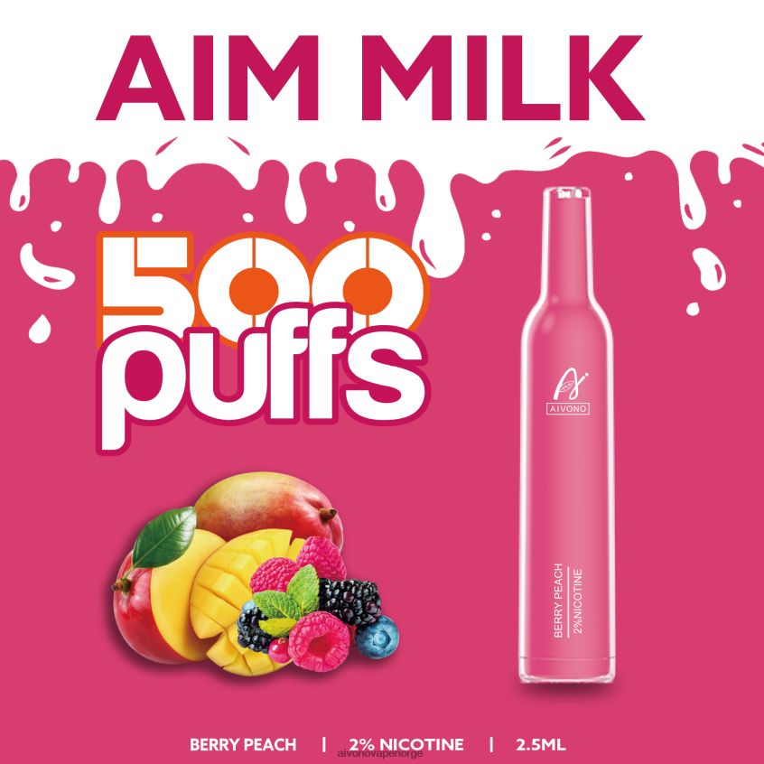 Aivono AIM MILK 500 bær fersken - 4V8N6H273 Aivono Vape