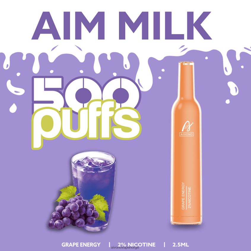 Aivono AIM MILK 500 drue energi - 4V8N6H265 Aivono Vape Norge