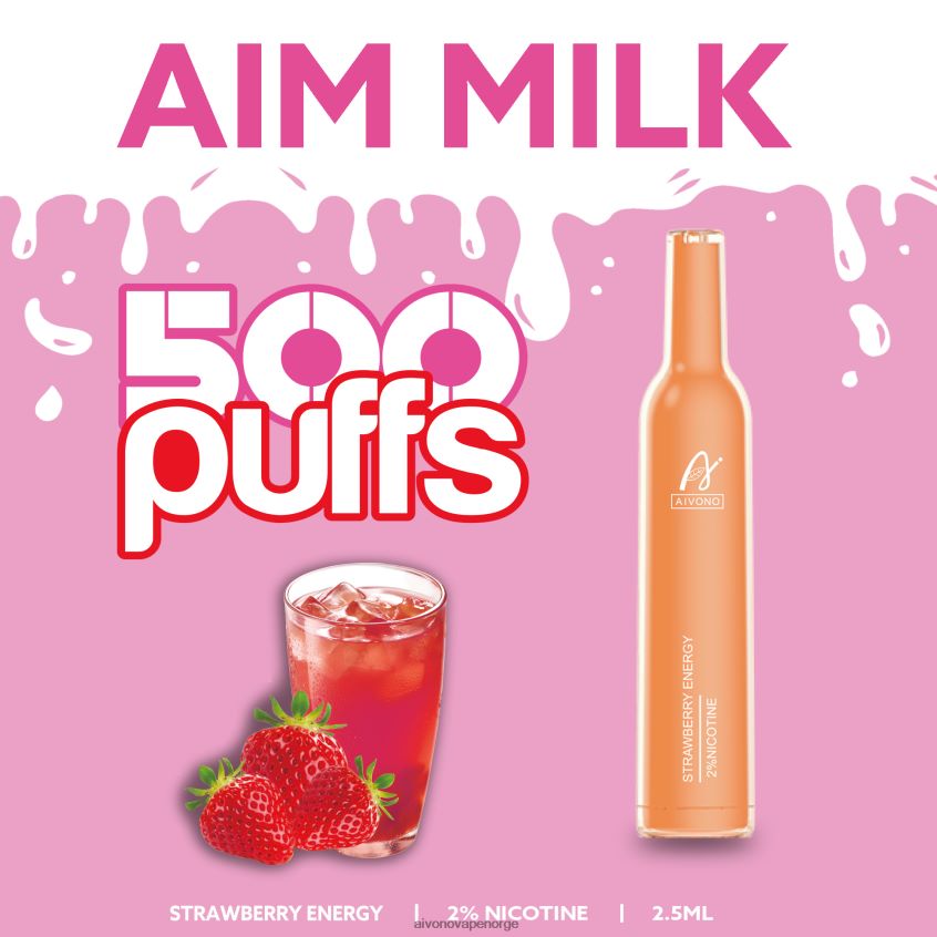 Aivono AIM MILK 500 jordbær energi - 4V8N6H266 Aivono Vape Reddit