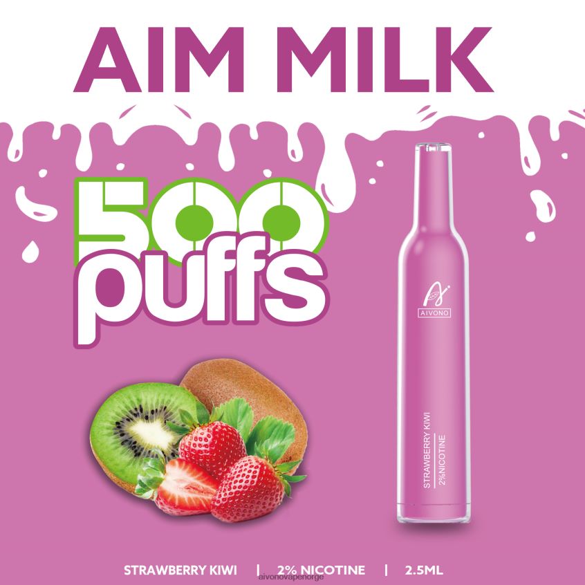 Aivono AIM MILK 500 jordbær kiwi - 4V8N6H271 Aivono Vape Norge