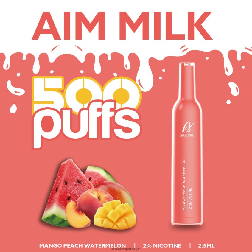 Aivono AIM MILK 500 mango fersken vannmelon - 4V8N6H268 Aivono Vape Norge