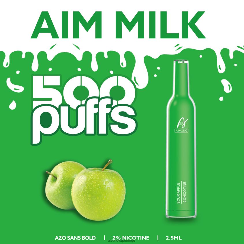 Aivono AIM MILK 500 surt eple - 4V8N6H267 Aivono Vape
