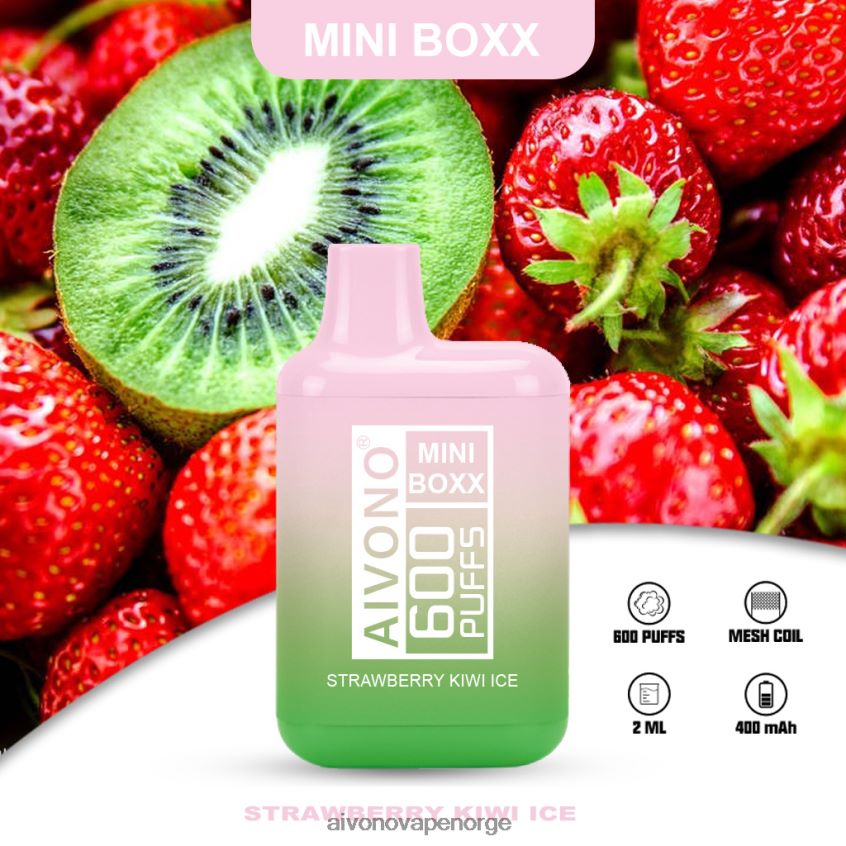Aivono AIM MINI BOXX 600 jordbær kiwi is - 4V8N6H234 Aivono Vape