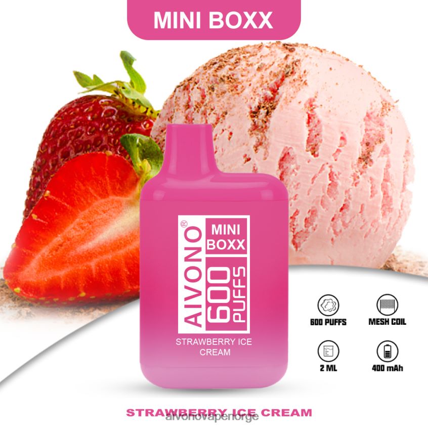 Aivono AIM MINI BOXX 600 jordbæris - 4V8N6H232 Aivono Vape Norge