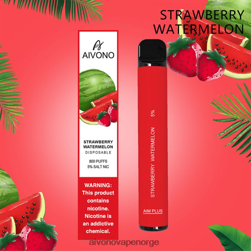Aivono AIM PLUS 800 jordbær vannmelon - 4V8N6H196 Aivono Vape Norge