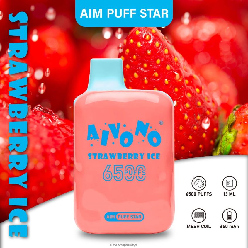Aivono AIM PUFF STAR 6500 jordbæris - 4V8N6H288 Aivono Vape