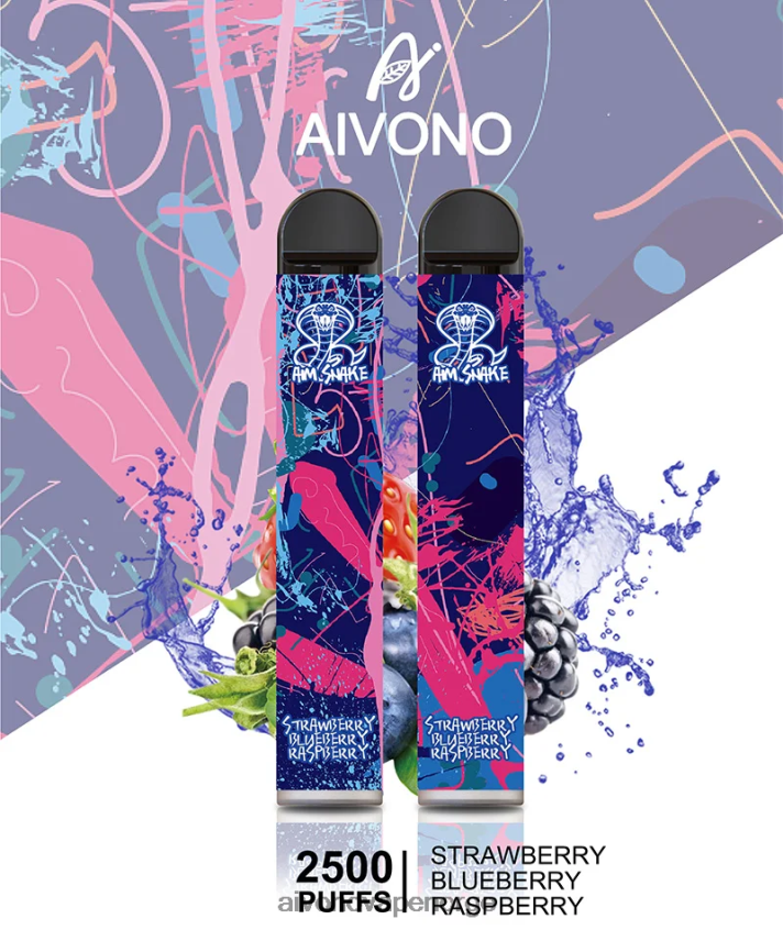 Aivono AIM SNAKE 2500 jordbær blåbær bringebær - 4V8N6H318 Aivono Vape