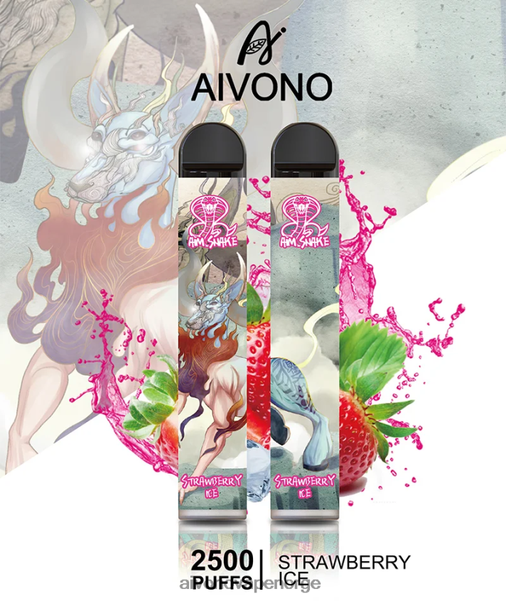 Aivono AIM SNAKE 2500 jordbæris - 4V8N6H319 Aivono Vape Norge