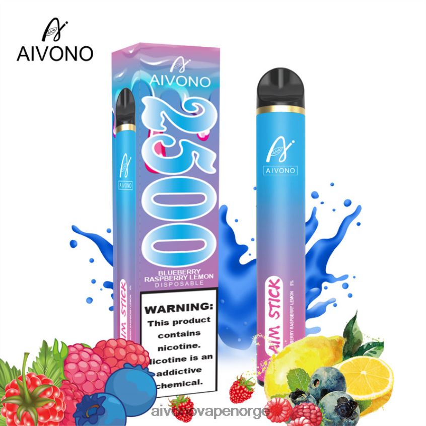 Aivono AIM STICK 2500 blåbær bringebær sitron - 4V8N6H154 Aivono Vape Norge