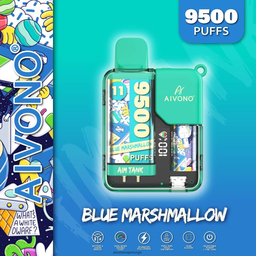 Aivono AIM TANK 9500 blå marshmallow - 4V8N6H42 Aivono Vape