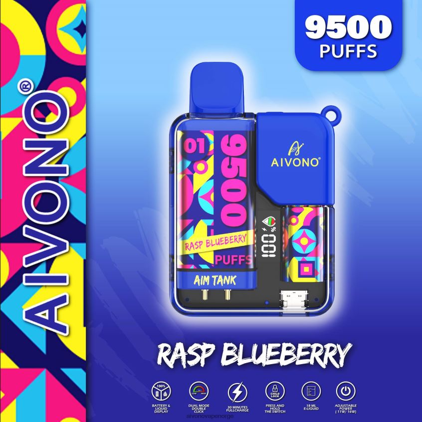 Aivono AIM TANK 9500 bringebær blåbær - 4V8N6H33 Aivono Vape