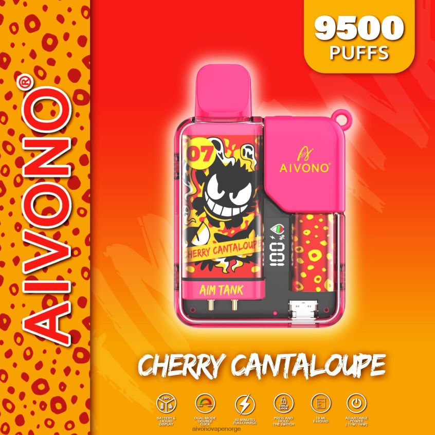 Aivono AIM TANK 9500 kirsebær cantaloupe - 4V8N6H45 Aivono Vape