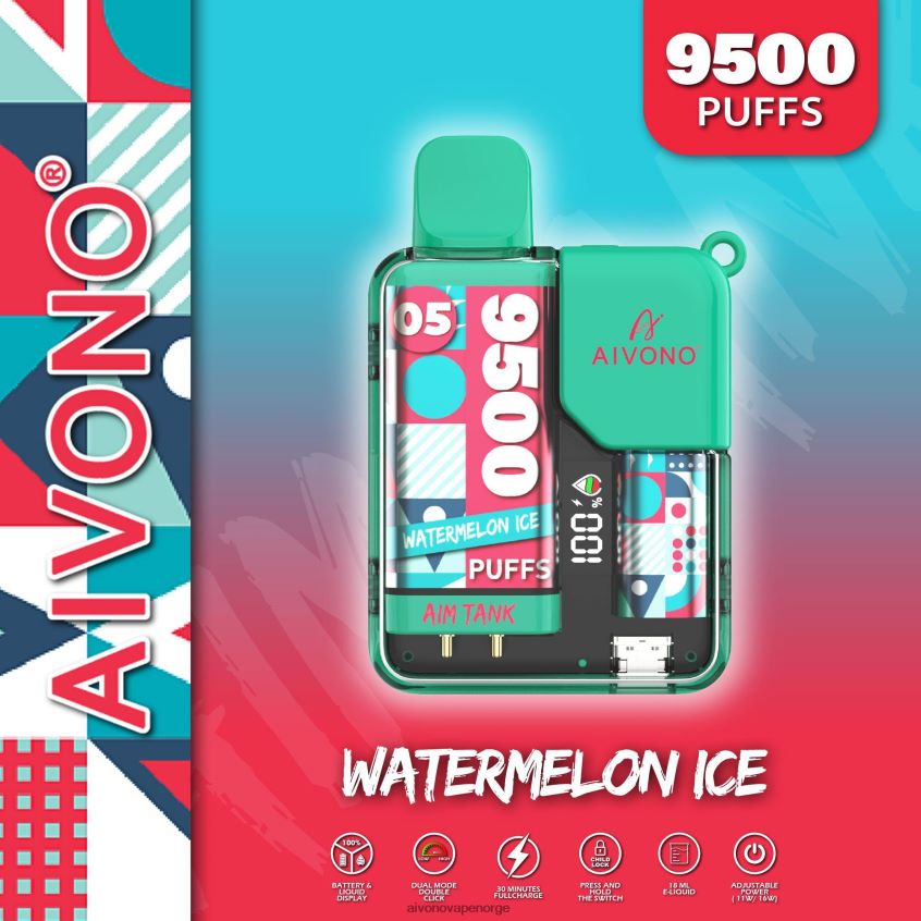 Aivono AIM TANK 9500 vannmelon is - 4V8N6H37 Aivono Vape Norge