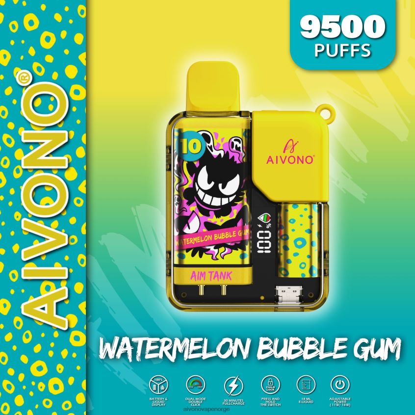 Aivono AIM TANK 9500 vannmelon tyggegummi - 4V8N6H44 Aivono Vape Reddit