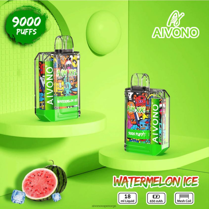 Aivono AIM XXL 9000 munnklistremerke gjennomsiktig vannmelon is - 4V8N6H48 Aivono Vape
