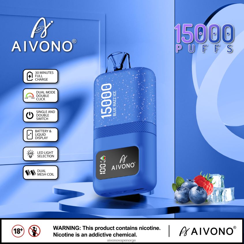 Aivono AIM magic 15 000 blå razz is - 4V8N6H64 Aivono Vape Norge