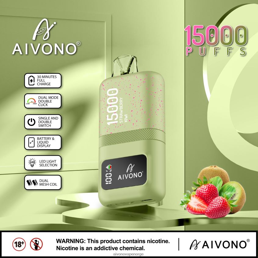 Aivono AIM magic 15 000 jordbær kiwi - 4V8N6H63 Aivono Vape