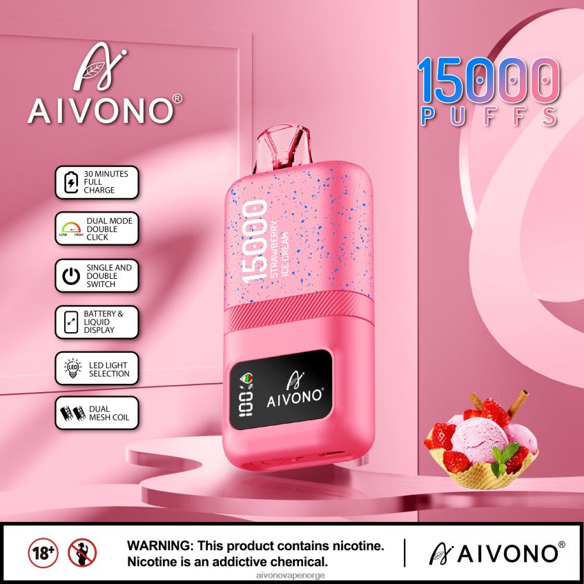 Aivono AIM magic 15 000 jordbæris - 4V8N6H66 Aivono Vape