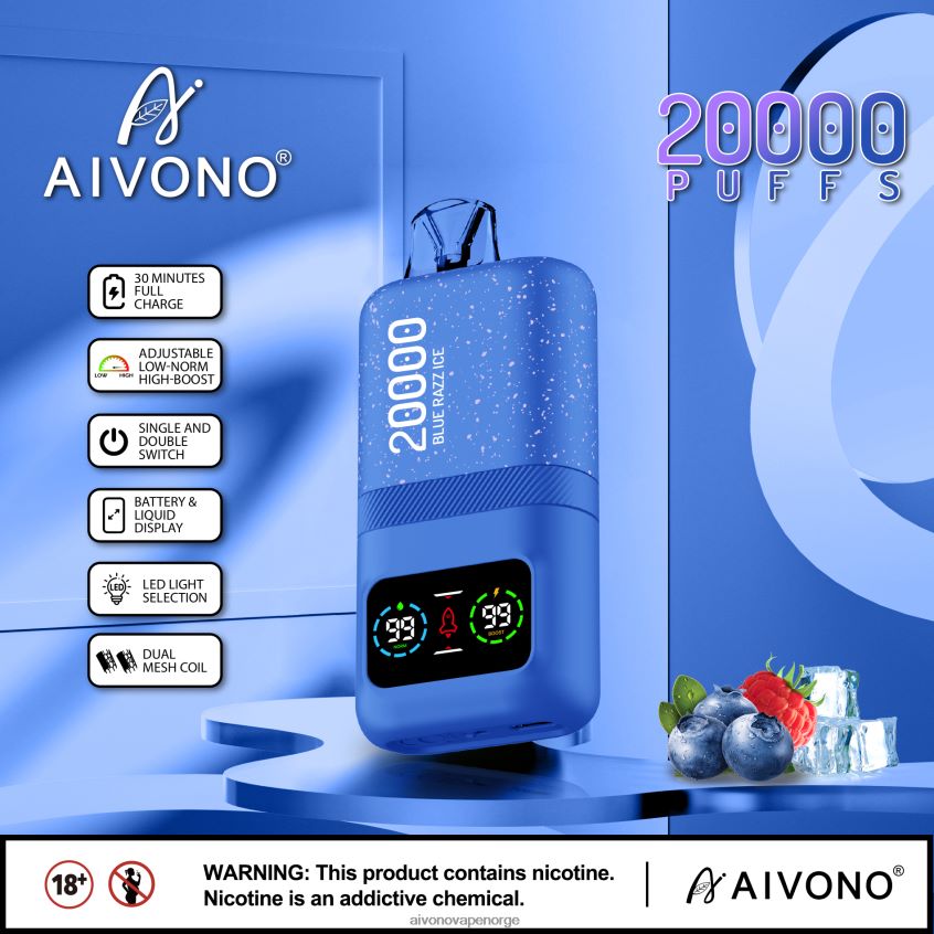 Aivono AIM magic 20 000 blå razz is - 4V8N6H79 Aivono Vape Norge