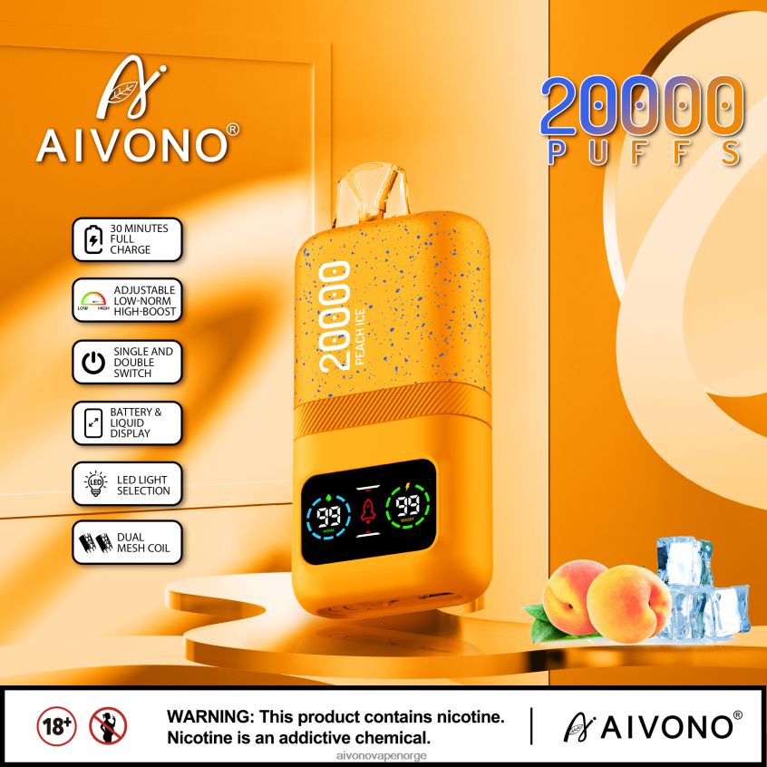 Aivono AIM magic 20 000 fersken is - 4V8N6H85 Aivono Vape Norge