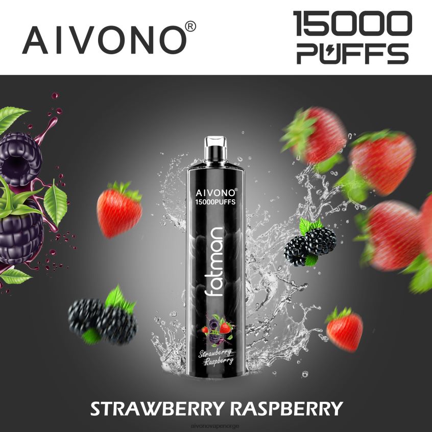 Aivono FATMAN 15 000 jordbær bringebær - 4V8N6H15 Aivono Vape