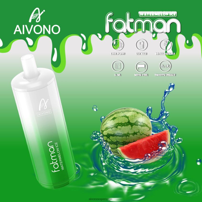 Aivono FATMAN 6800 vannmelon is - 4V8N6H28 Aivono Vape Norge