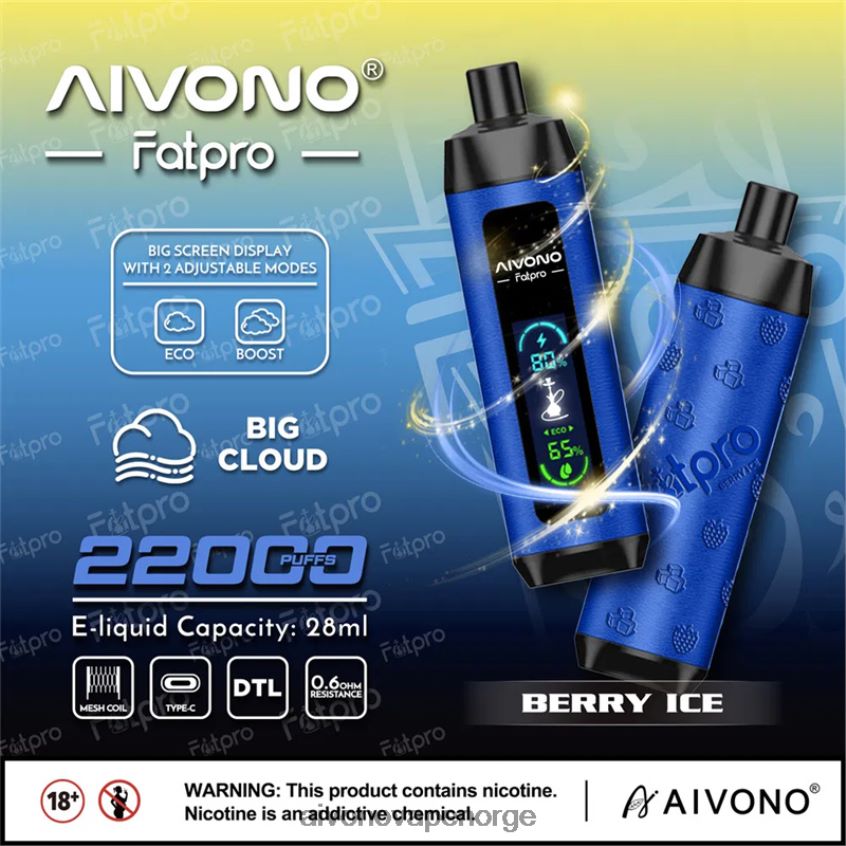 Aivono Fatpro 22000 bæris - 4V8N6H10 Aivono Vape Norge
