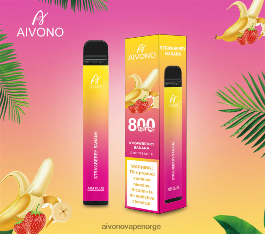 Aivono AIM PLUS 800 jordbær banan - 4V8N6H192 Aivono Vape