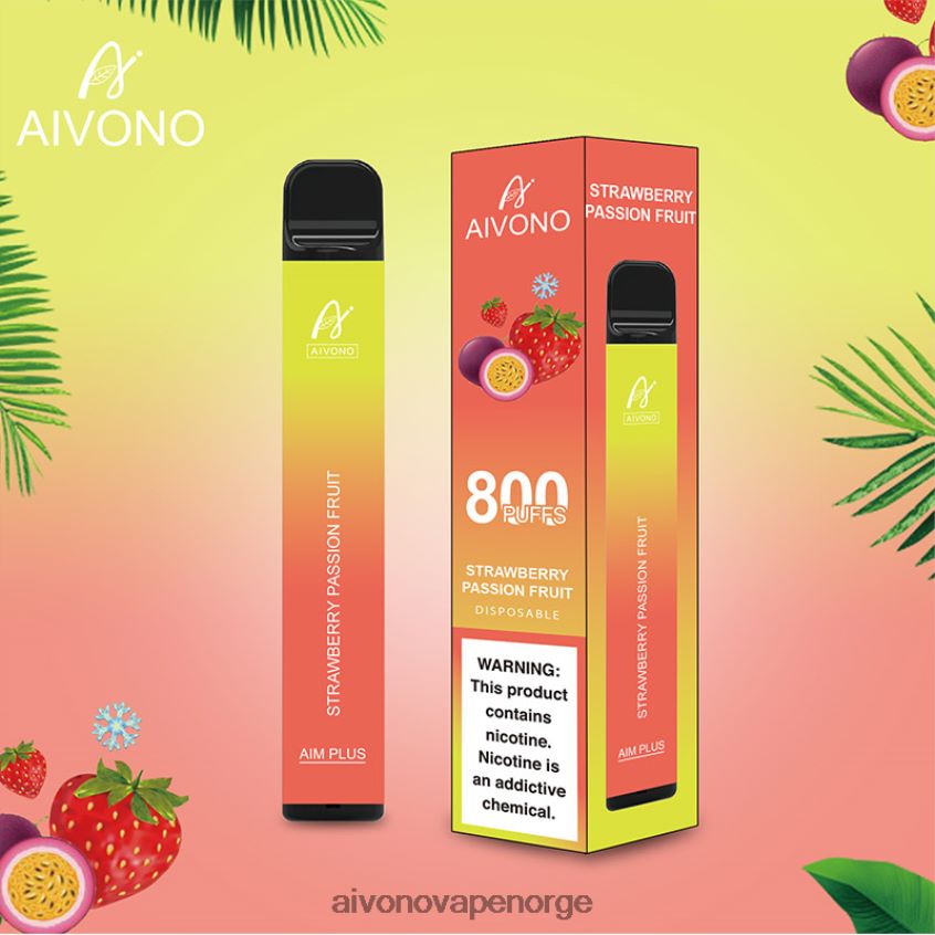 Aivono AIM PLUS 800 jordbær pasjonsfrukt - 4V8N6H195 Aivono Vape