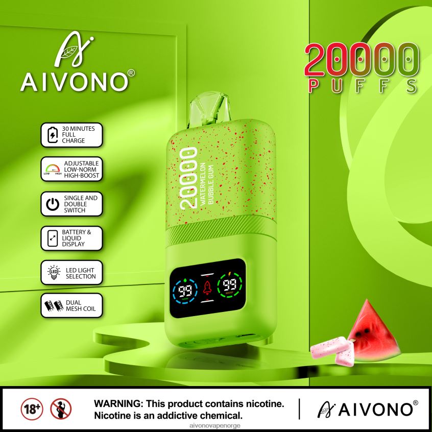 Aivono AIM magic 20 000 vannmelon tyggegummi - 4V8N6H82 Aivono Vape Norge