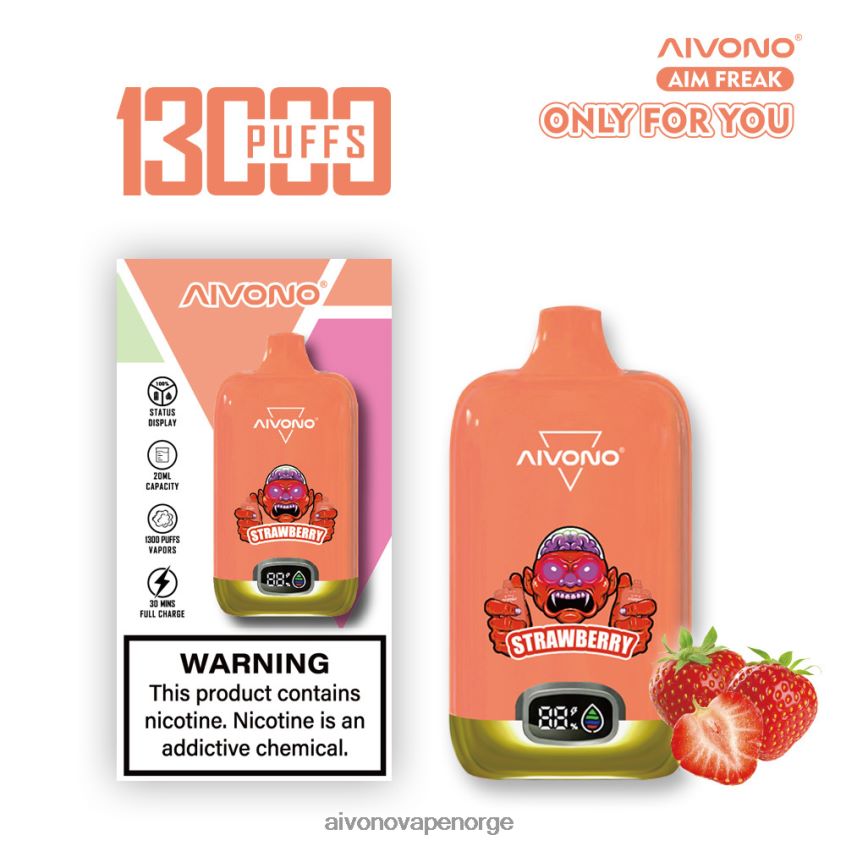 Aivono AIM FREAK 13000 jordbær - 4V8N6H243 Aivono Vape