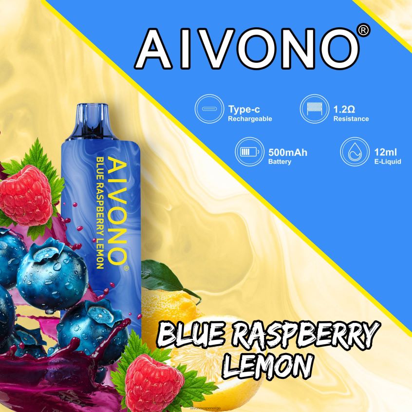 Aivono AIM GUN 7000 blåbær bringebær sitron - 4V8N6H109 Aivono Vape Norge